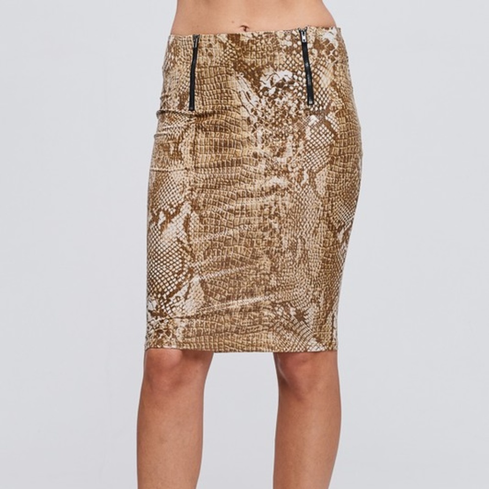 Snake Print Skirt
